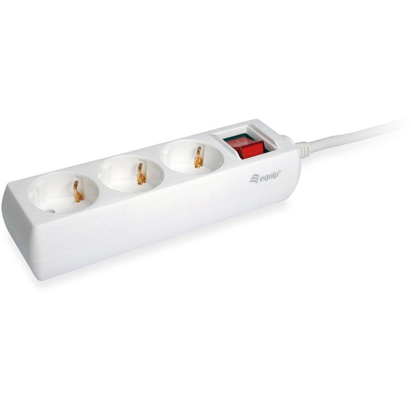 Equip Steckdosenleiste 3-fach Schuko 1,5m Kabel mit Schalter