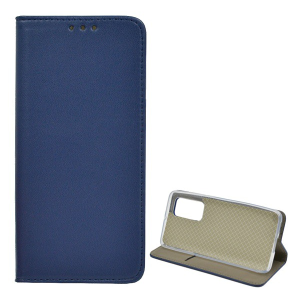 Tok álló, bőr hatású (FLIP, oldalra nyíló, asztali tartó funkció) SÖTÉTKÉK [Huawei P40] (5996457974382)