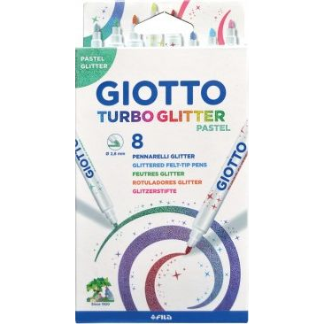 Filctoll Giotto Turbo Glitter Csillámos Pasztell 8 Darabos (GIOT0157)