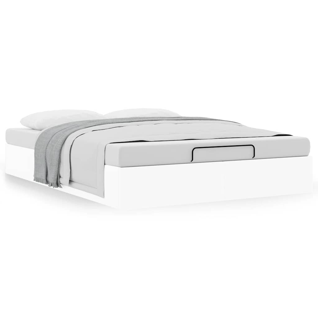 Ottomán ágykeret matrac nélkül fehér 140x190 cm műbőr (3310800)