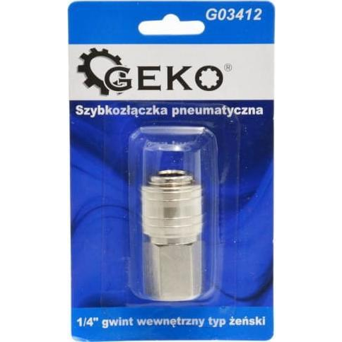  Geko SZYBKOZŁĄCZKA PNEUMATYCZNA TYP ŻEŃSKI 1/4" GWINT WEWNĘTRZNY (BLISTER) (10/100) G03412 GEKO