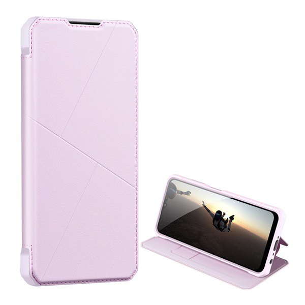 DUX DUCIS SKIN X tok álló, bőr hatású (FLIP, oldalra nyíló, asztali tartó, vezeték nélküli töltés támogatás) RÓZSASZÍN [Samsung Galaxy A03s (SM-A037F)] (5996591115030)