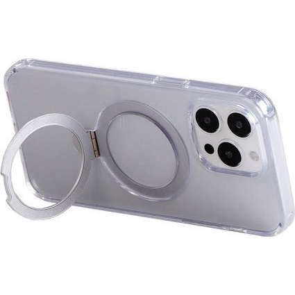 Magnetic protective phone case with holder Joyroom JR-BP004 for iPhone 15 Pro (transparent) (JR-BP004 iP 15 Pro T)