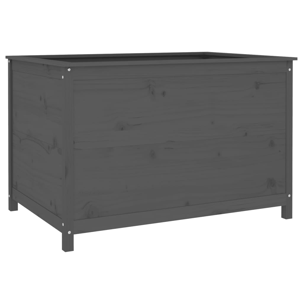 szürke tömör fenyőfa kerti magaságyás 119,5 x 82,5 x 78 cm (825312)