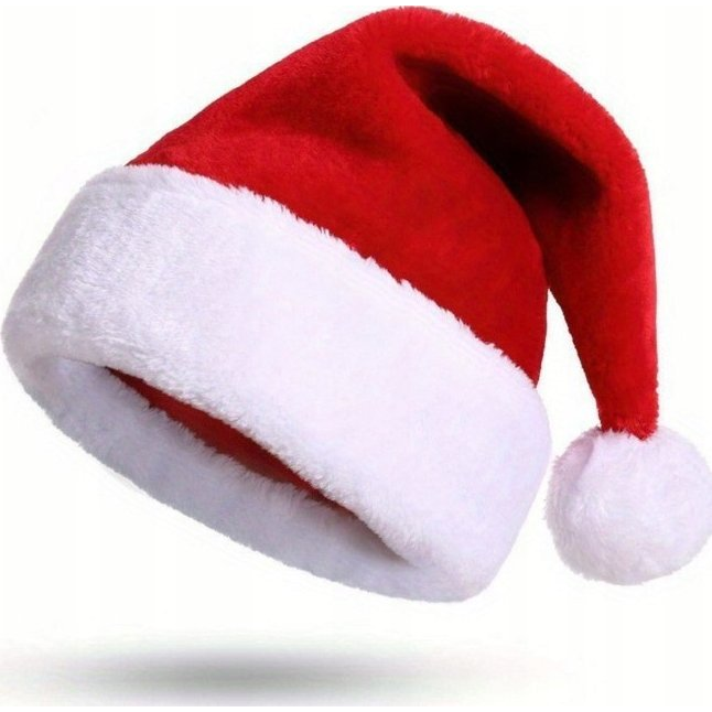 Mikulás Sapka Karácsonyi Pomponnal Piros 35x28x28 cm 14410 (14410)