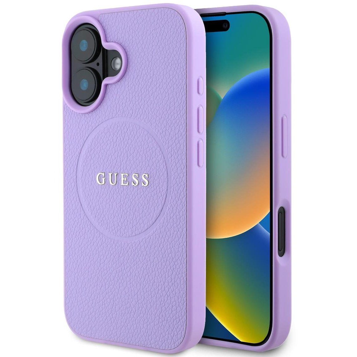Guess PU Grained Classic Logo iPhone 16 MagSafe lila tok (GUHMP16SPGHSMMU)