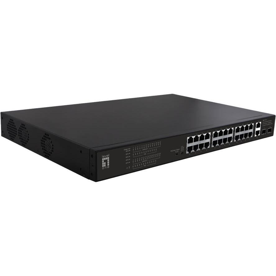 LevelOne FGP-2831 síťový přepínač Nespravované Fast Ethernet (10/100) Podpora napájení po Ethernetu (PoE) 1U Černá (FGP-2831)