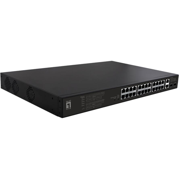 LevelOne FGP-2831 netværksswitch Ikke administreret Fast Ethernet (10/100) Strøm over Ethernet (PoE) 1U Sort