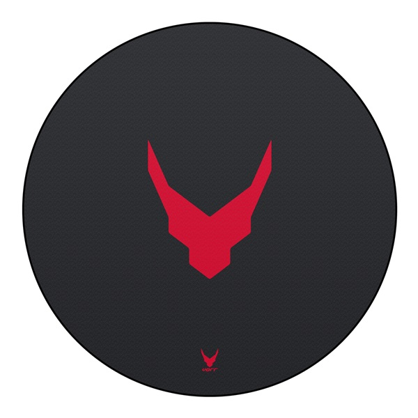 VARR gamer szőnyeg, szék alá, kör alakú, fekete (VGFMB01)