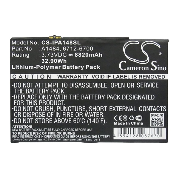 CAMERON SINO Li-Polymer akku (3.73V/8820mAh, Apple 6712-6700 kompatibilis) FEKETE