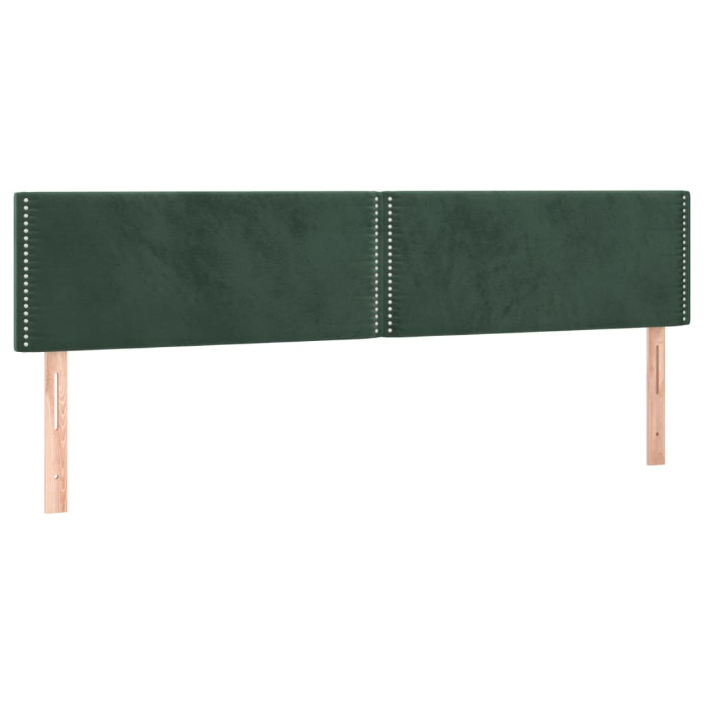 2 db sötétzöld bársony fejtámla 90x5x78/88 cm (345981)