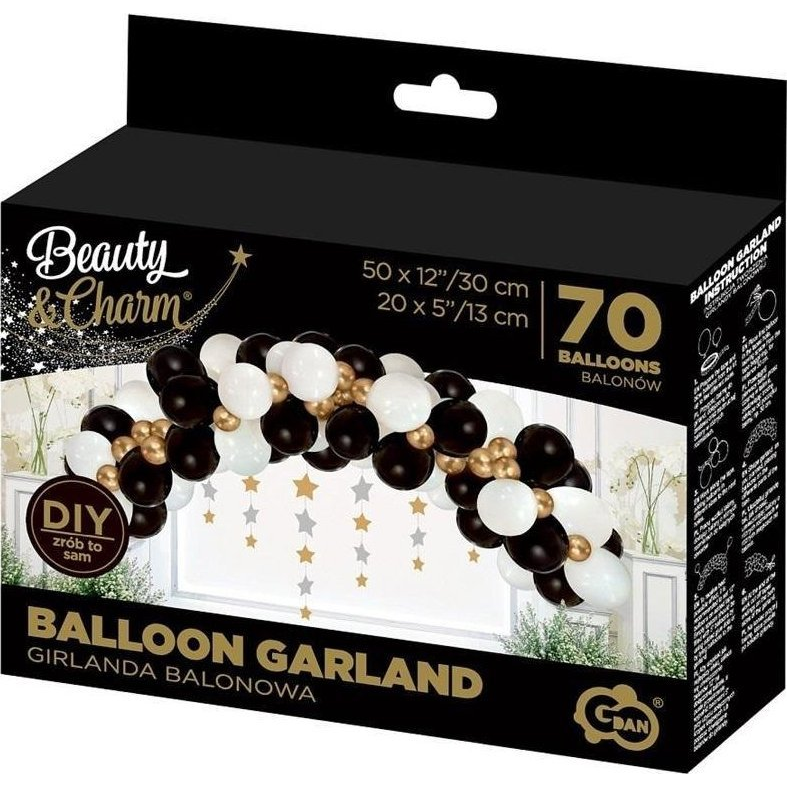 Lufi Girland Szett - 70 db, Fehér/Arany (507807)