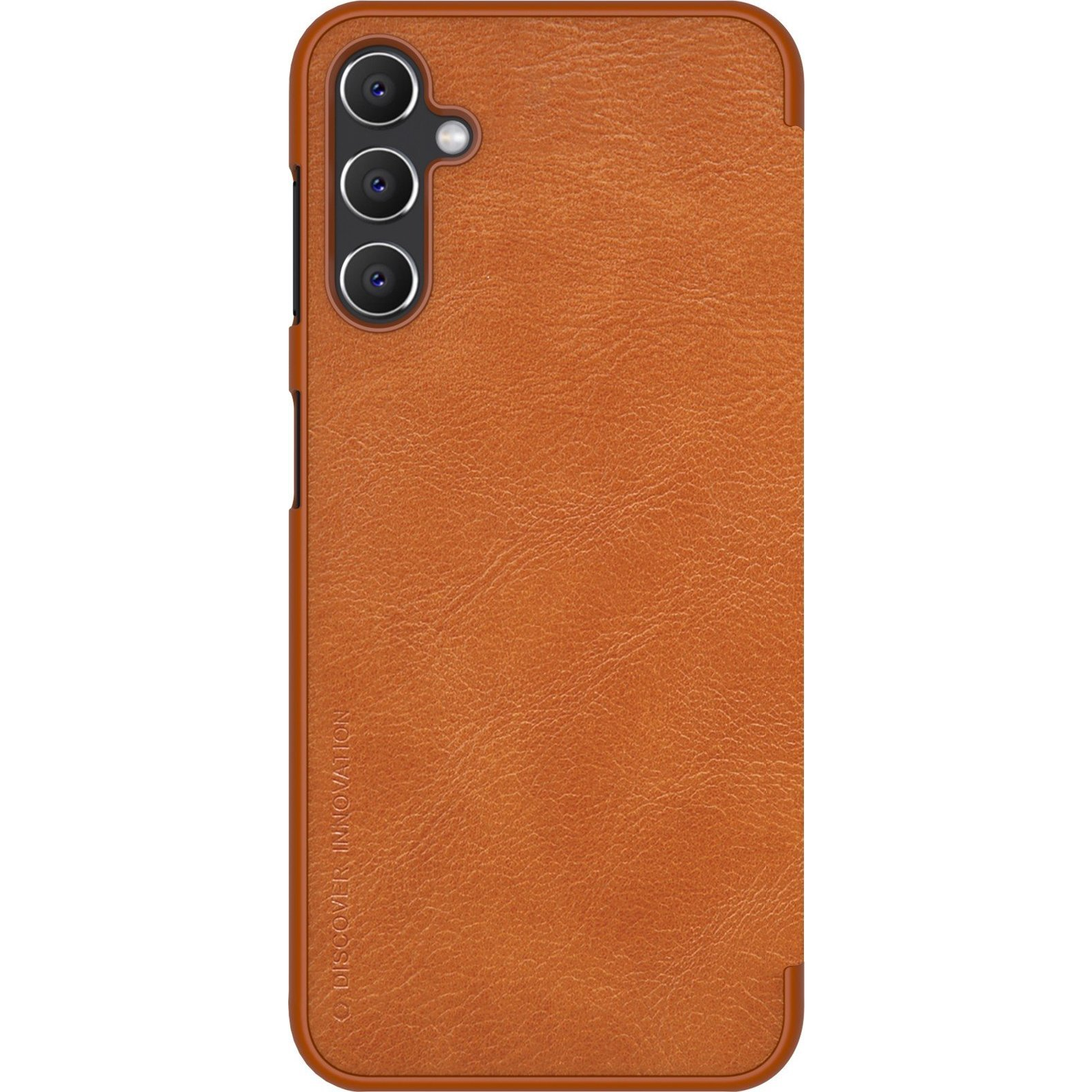 Nillkin Qin Samsung Galaxy A14 5G bőr flip tok, barna (NLK1095)