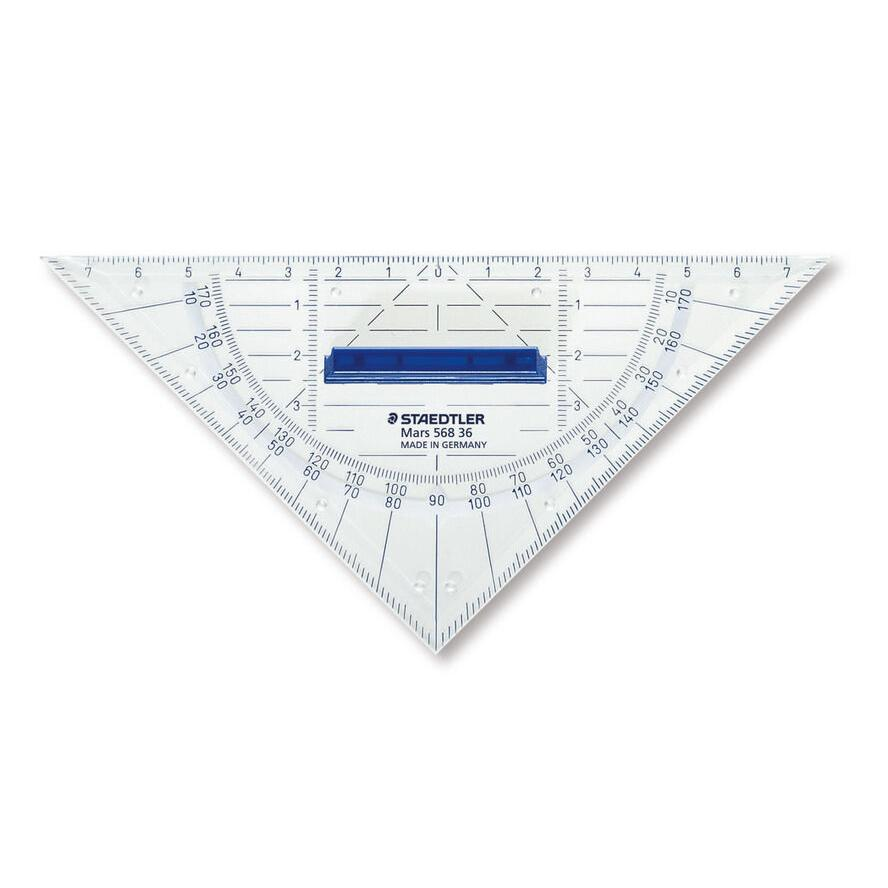 STAEDTLER Geodreieck 16cm P.styrol m.Griff tr (568 36) (568 36)