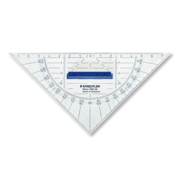 STAEDTLER Geodreieck 16cm P.styrol m.Griff tr (568 36)