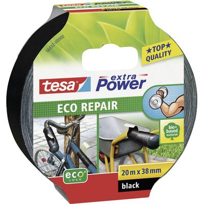 Rögzítő és javító szalag 20 m x 38 mm, fekete, TESA extra Power ECO REPAIR 56432 (56432-00)