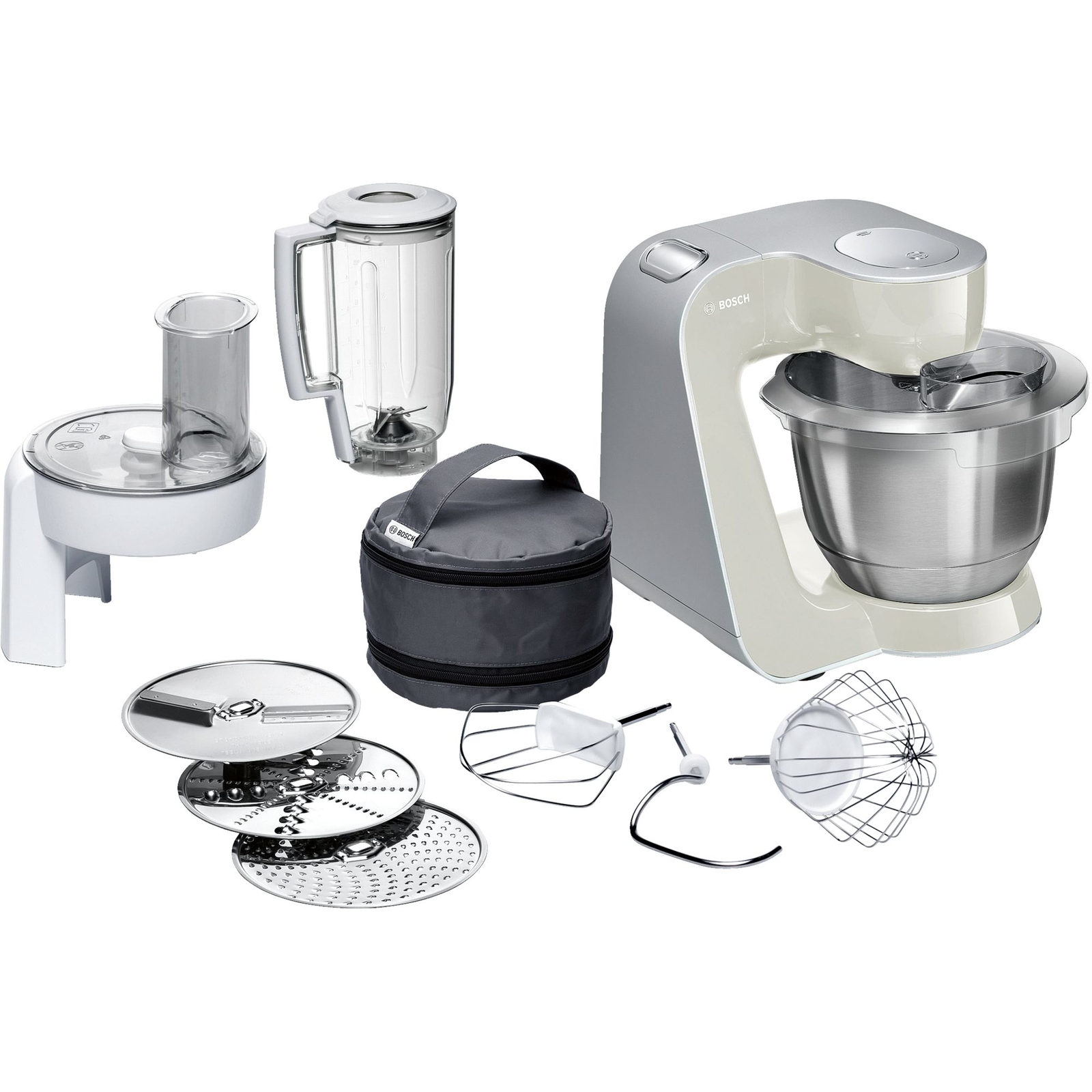 Bosch MUM58L20 kuchynský robot 1000 W 3,9 L Šedá, Nerezová oceľ, Biela (MUM58L20)