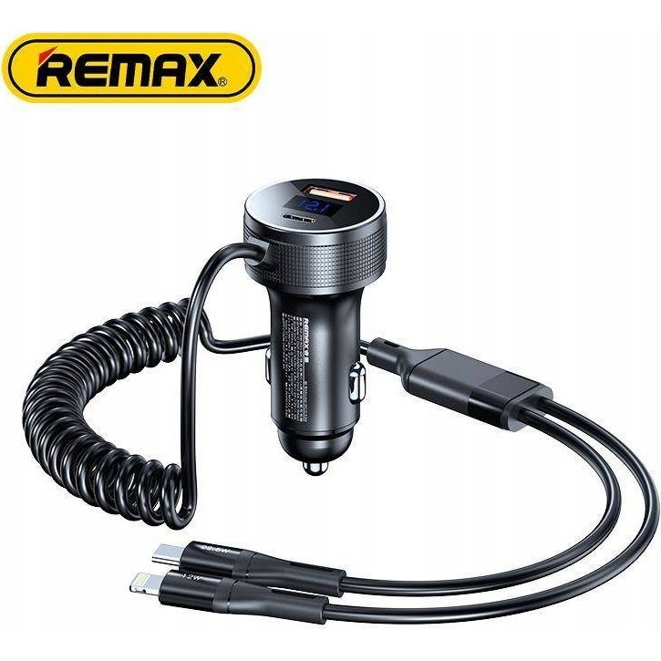 Car charger USB-C, USB Remax RCC336, 52.5W (black) + cable 2in1 ( )