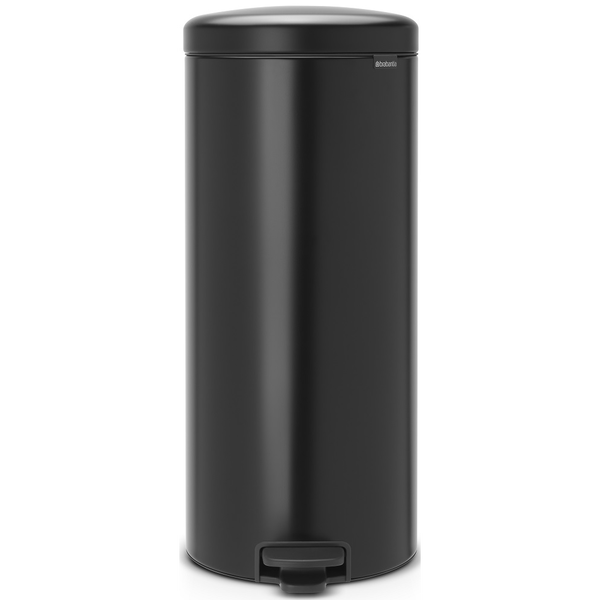 Brabantia NewIcon pedálos hulladékgyűjtő szagmentesen záródó Soft-Close fedél, műanyag tartály, 30L - G méret, acél, matt fekete - 114540