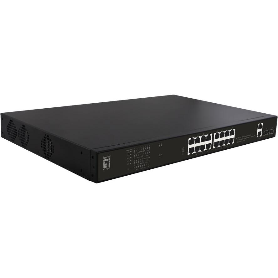 LevelOne GEP-2021 hálózati kapcsoló Beállítást nem igénylő (unmanaged) Gigabit Ethernet (10/100/1000) Ethernet-áramellátás (PoE) támogatása 1U Fekete (GEP-2021)