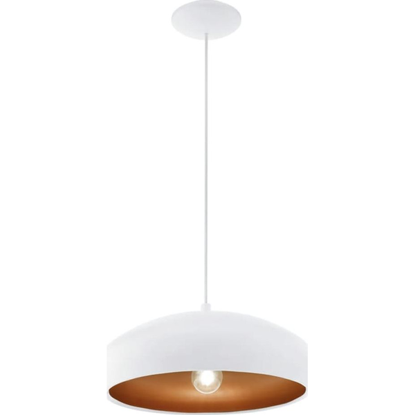 Lámpara Colgante Mogano 1 Blanca Y Cobre 94606 Eglo