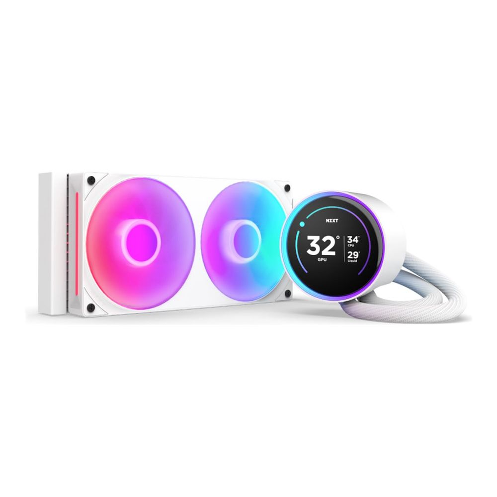 NZXT Kraken Elite 240 RGB Vízhűtés LCD Kijelzővel Fehér (RL-KR24E-W2)