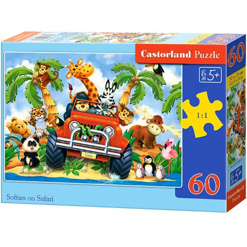Castorland Softies on Safari 60 pcs Пъзел 6 броя Анимации