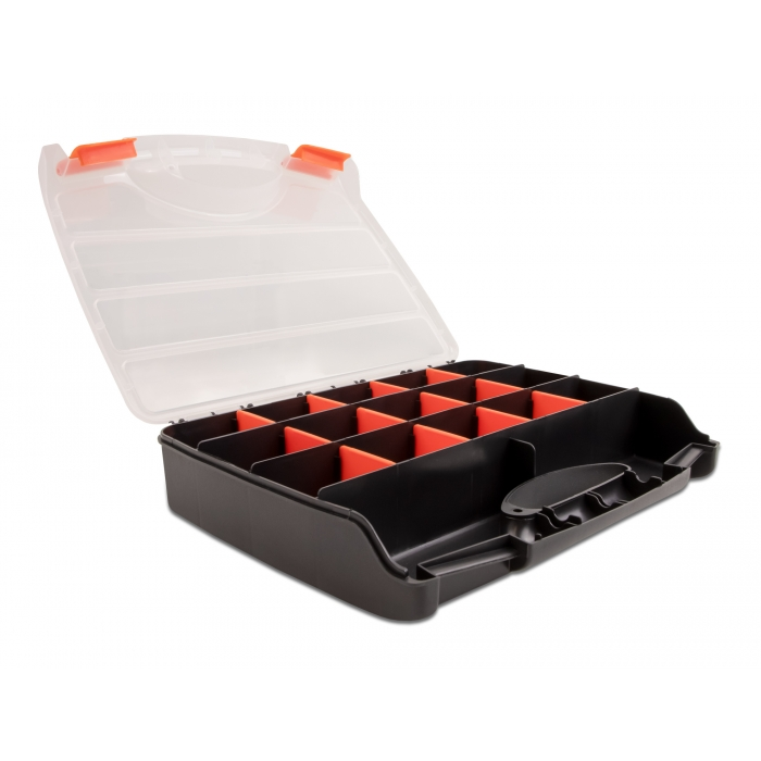 Delock 18418 320x255x60mm 17 rekeszes narancs-fekete rendező doboz (18418)