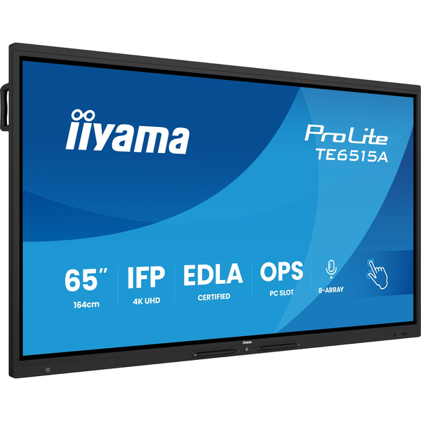 iiyama TE6515A-B2AG дисплей за сигнализация Интерактивен плосък панел 163,8 см (64.5") Wi-Fi 550 cd/m² 4K Ultra HD Черен Тъчскрийн Вграден процесор Android 24/7