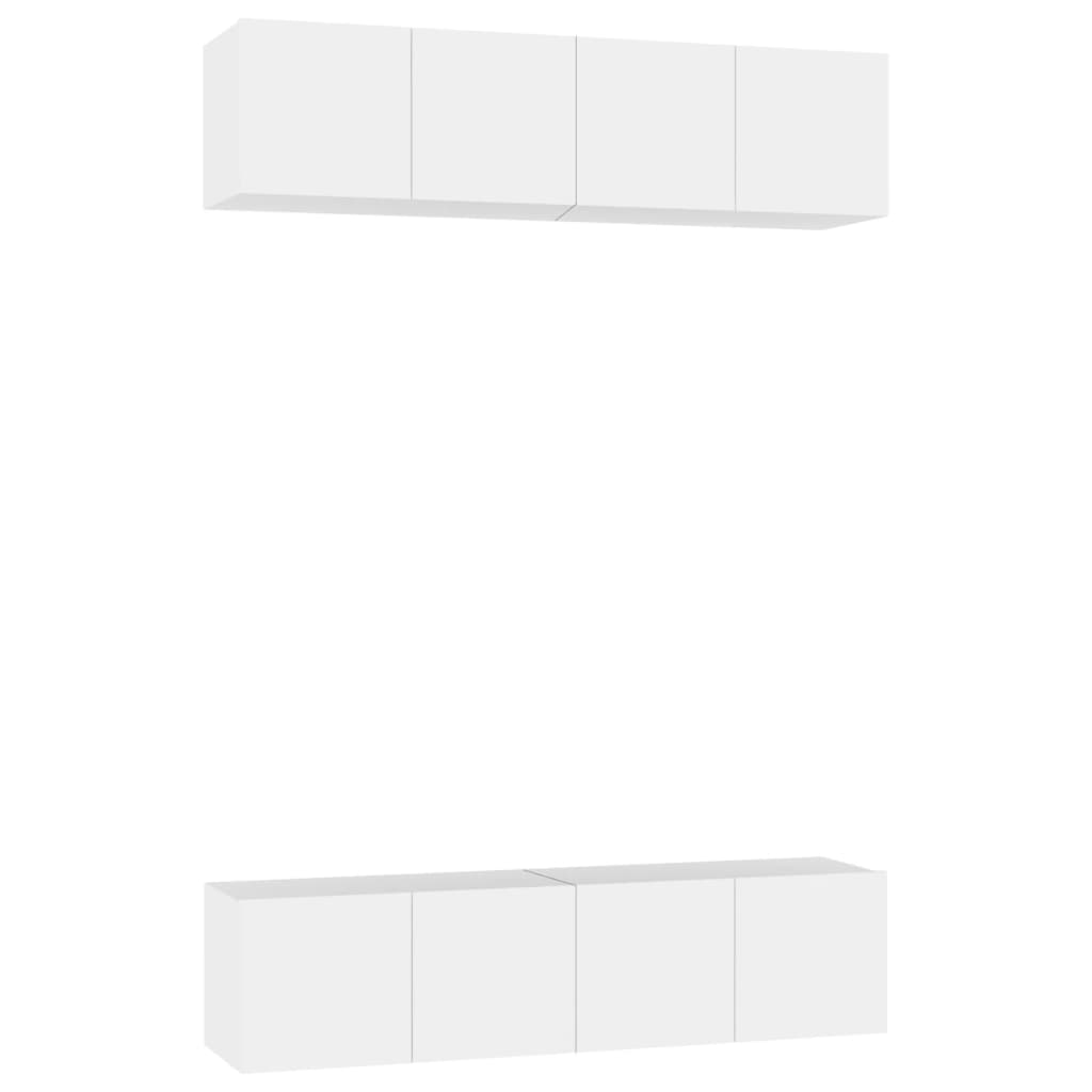 4 db fehér forgácslap TV-szekrény 60 x 30 x 30 cm (3074450)