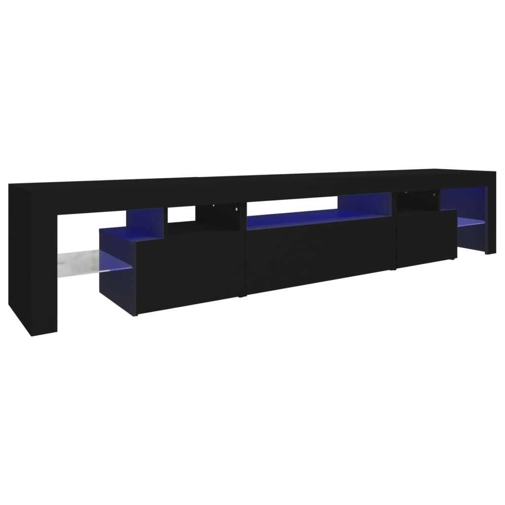 fekete TV-szekrény LED-világítással 215x36,5x40 cm (3152795)