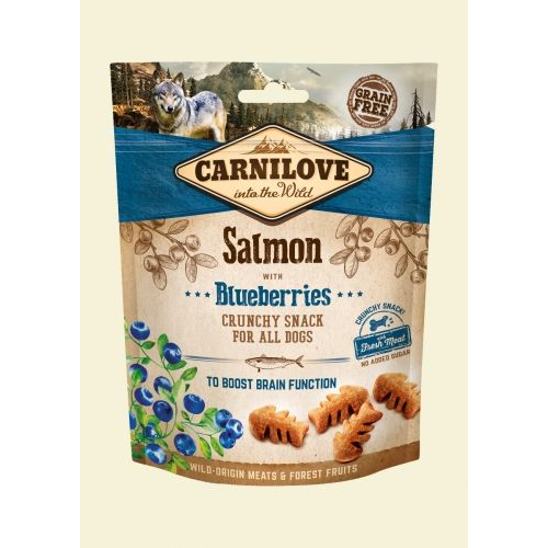 Carnilove Dog Crunchy Snack Salmon &amp; Blueberries-  Lazac Hússalés Áfonyával 200g