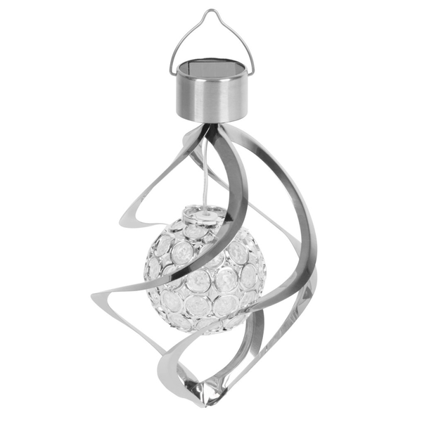 Függeszték napelemes lámpa, Strend Pro Garden Acamar, ezüst, 16 x 23 cm, kerti, 1 LED, színes fény, akkumulátoros, automatikus kapcsolás