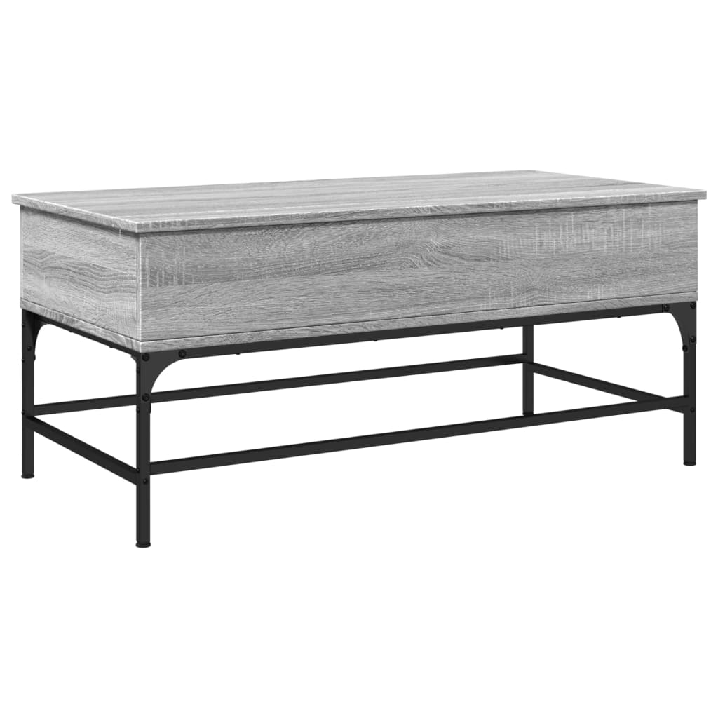szürke sonoma szerelt fa és fém dohányzóasztal 100 x 50 x 45 cm (845399)