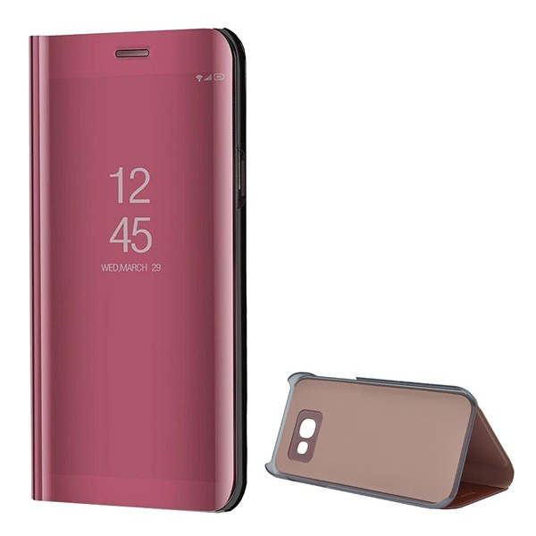 Tok álló (aktív FLIP, oldalra nyíló, asztali tartó funkció, tükrös felület, Mirror View Case) ROZÉARANY [Samsung Galaxy A3 (2017) SM-A320F] (5996457718238)