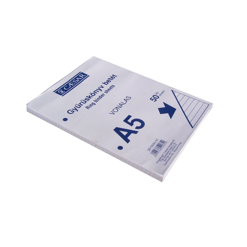 Caesar A5 50 lapos Vonalas gyűrűskönyv betét (2615001-51)