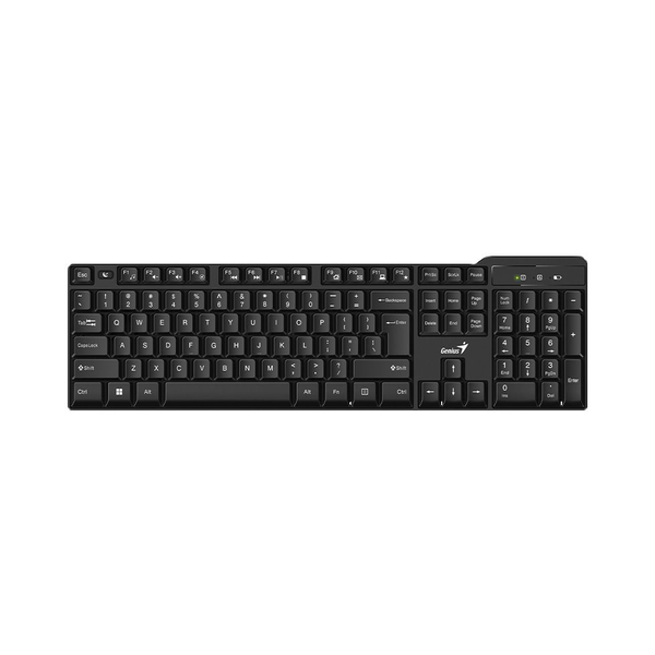 Безжична клавиатура Genius (31320001405) KB-7100X, 12 функции и мултимедийни бутони, устойчива на падане, черна