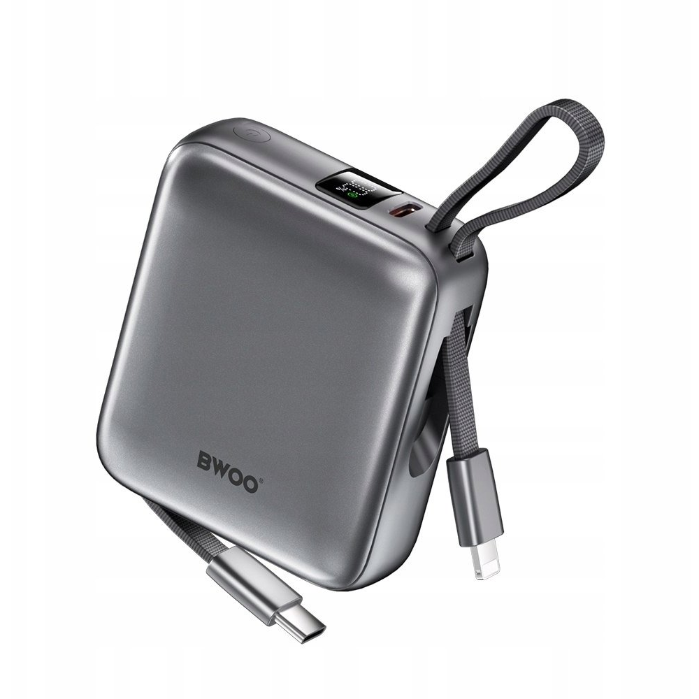Wekome P74 Power Bank 10000mAh 22.5W Beépített Kábelekkel Ezüst (P74)