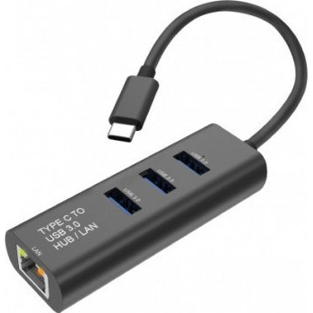HUB USB Secomp STANDARD Konwerter USB typu C na Gigabit Ethernet + Hub 3x