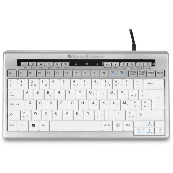 BakkerElkhuizen S-board 840 tastatur Kontor USB QWERTY UK engelsk Lys grå, Hvid