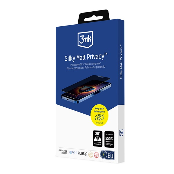 3mk SILKY MATT PRIVACY képernyővédő fólia (matt, tükröződésmentes, tokbarát, betekintés védelem) ÁTLÁTSZÓ Motorola Moto G86 (XT2307) (GP-170606)