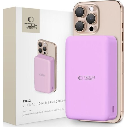 Tech-Protect PB12 LifeMag MagSafe Power Bank 20000mAh Lila