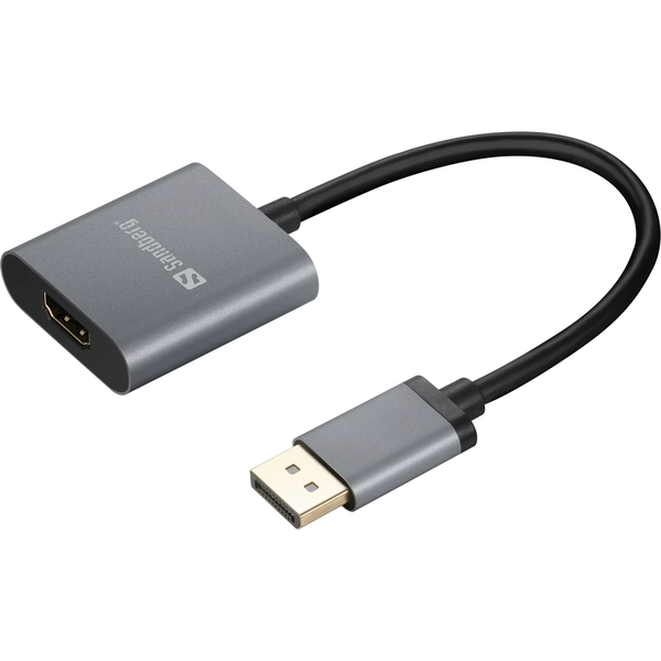 Sandberg 509-19 adaptor pentru cabluri video DisplayPort HDMI Tip A (Standard) Gri