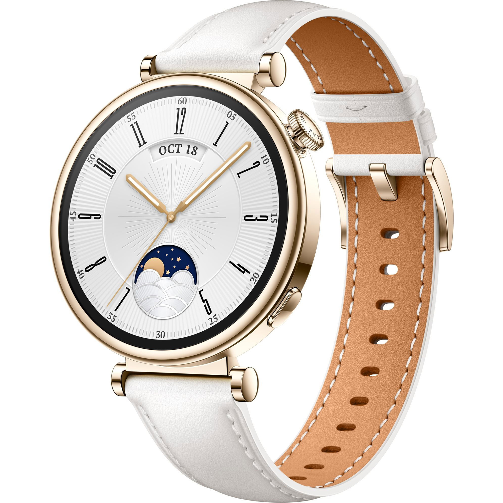 HUAWEI Watch GT 4 Okosóra 41mm Arany Fehér Bőrszíjjal (Aurora - B19L)