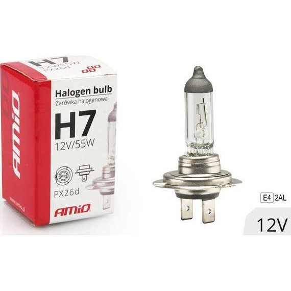  AMiO Żarówka halogenowa H7 12V 55W filtr UV (E4)