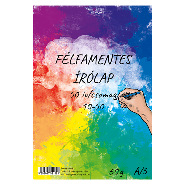 10-50 félfamentes írólap (P0018-0021)