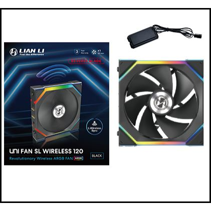 Lian Li UNI FAN SL Wireless 120 Reverse Blade hűtő ventilátor fekete (12RSL1W1B) (12RSL1W1B)