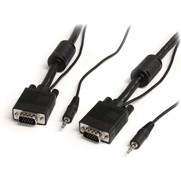 StarTech.com VGA, 3.5mm - VGA, 3.5mm, 5m VGA (D-Sub) + 3.5mm Zwart