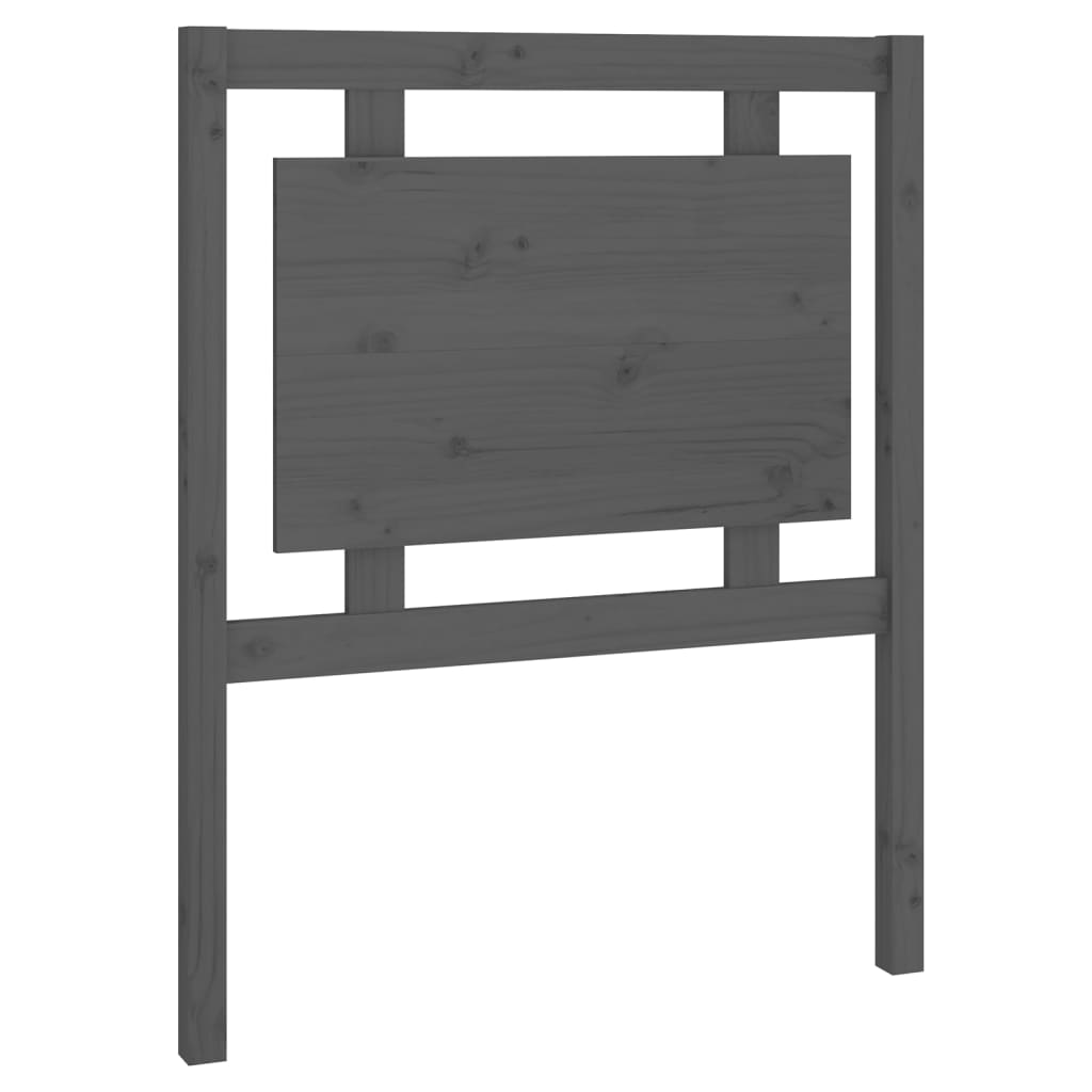 szürke tömör fenyőfa ágyfejtámla 80,5 x 4 x 100 cm (817917)