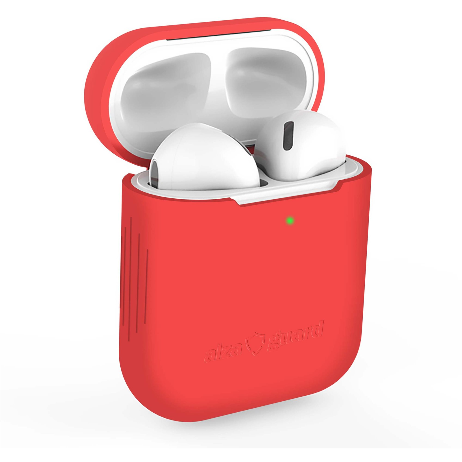 AlzaGuard Skinny Silicone Case Airpods 1. és 2. generáció, piros (AGD-ACSS1R)